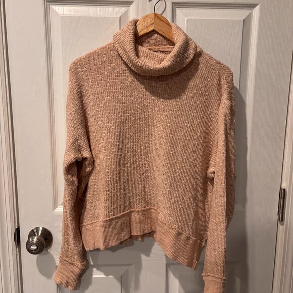Free People Blush Cropped Lounge Sweater - Picture 1 of 7
